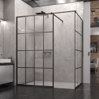 Sanswiss Easy kabina prostokatna WALK IN 140x90 cm czarna Loft 75