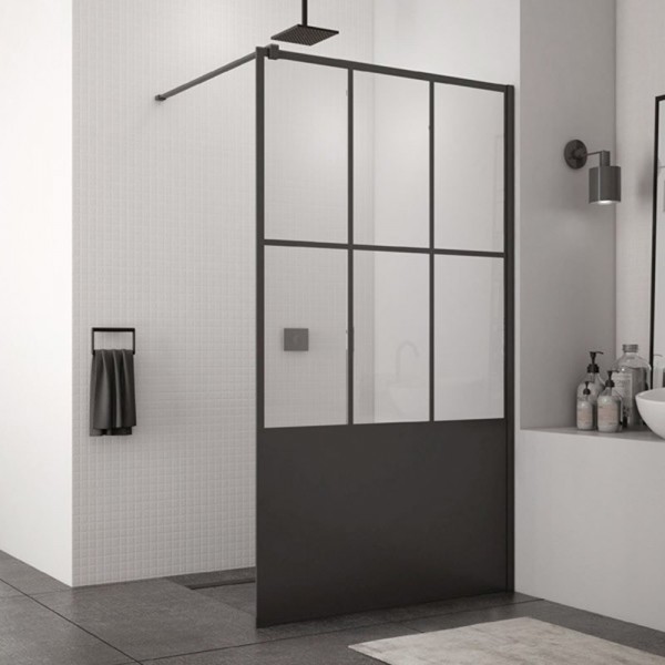 Sanswiss Easy ścianka wolnostojąca WALK IN 100 cm czarna Loft 76
