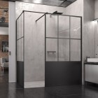 Sanswiss Easy kabina prostokatna WALK IN 100x80 cm czarna Loft 76