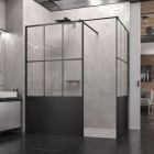 Sanswiss Easy kabina prostokatna WALK IN 100x80 cm czarna Loft 76
