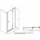 Roca Metropolis drzwi do wnęki z polem stałym uchylane 120 cm