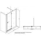 Roca Metropolis drzwi do wnęki z polem stałym uchylane 140 cm