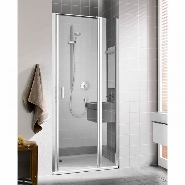 Kermi Cada XS drzwi do wnęki uchylne ze ścianką stałą 110 cm prawe