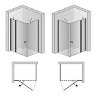 Sanswiss Solino drzwi do wnęki ze ścianką stałą uchylne 80 cm