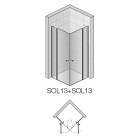 Sanswiss Solino kabina kwadratowa wejście narożne 100x100 cm drzwi ze ścianką