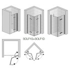 Sanswiss Solino F drzwi do wnęki składane 70 cm prawe