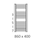 Terma Dexter grzejnik 860x400 mm zasilanie C.O