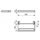 Terma półka z relingiem Triga 380 mm