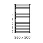 Terma Dexter grzejnik 860x500 mm zasilanie C.O.
