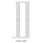 Terma Intra M grzejnik z lustrem 1700x640 mm zasilanie C.O.