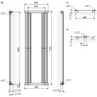 Terma Intra M grzejnik z lustrem 1700x640 mm zasilanie C.O.