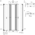 Terma Intra M grzejnik z lustrem 1900x640 mm zasilanie C.O.