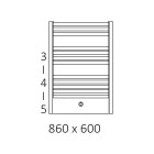Terma Dexter Pro grzejnik 860x600 mm zasilanie C.O.