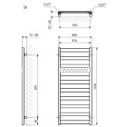 Terma Vivo grzejnik 1150x600 mm zasilanie C.O.