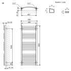 Terma Dexter grzejnik 1220x500 mm zasilanie C.O. biały