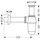 Hansgrohe syfon butelkowy średnica 65 mm