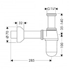 Hansgrohe syfon butelkowy średnica 70 mm