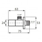 Vedo zaworek pod baterię 1/2 x 3/8 kwadratowy