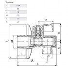 Valvex zawór kulowy kątowy do pralki 1/2 x 3/4 z filtrem