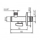 Vedo zaworek pod baterię z filtrem 1/2 x 3/8