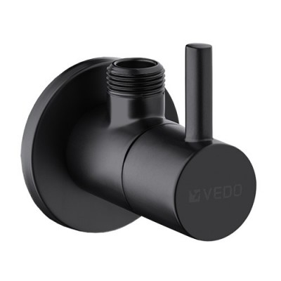 Vedo zaworek pod baterię 1/2 x 3/8 okrągły czarny mat