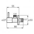 Vedo zaworek pod baterię 1/2 x 3/8 okrągły czarny mat