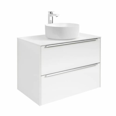 Roca Inspira szafka z blatem 80 cm z 2 szufladami biały połysk A851080806