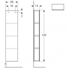 Geberit iCon lustro 28x120 cm z półkami