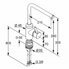 Kludi L-ine bateria kuchenna Bajonett podokienna
