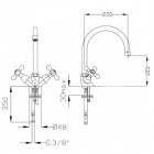 Fromac Retro Victorian bateria kuchenna dwuuchwytowa retro 2402V