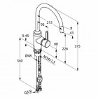 Kludi Bingo Star bateria kuchenna jednouchwytowa z wyciąganą wylewką stal szlachetna
