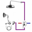 Clasic kompletny zestaw prysznicowy deszczownica 20 cm + słuchawka z uchwytem retro