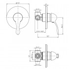Monoclasic bateria natryskowa podtynkowa retro chrom