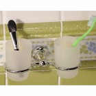 Sapho Diamond kubek szklany podwójny chrom