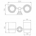 Sapho Diamond kubek szklany podwójny chrom