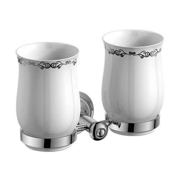 Sapho Astor kubek ceramiczny podwójny chrom