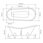 Balexim wanna retro wolnostojąca Naomi 174 cm