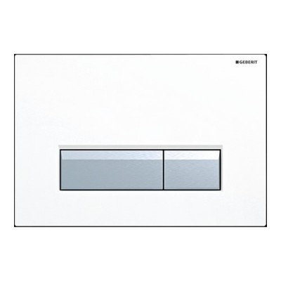 Geberit Sigma 40 przycisk spłukujący do WC z odciągiem białe/szczotkowane aluminium115600KQ1