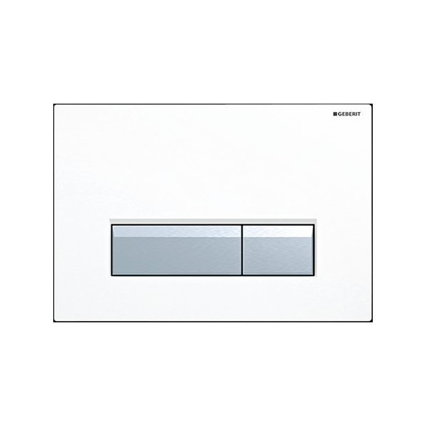 Geberit Sigma 40 przycisk spłukujący do WC z odciągiem białe/szczotkowane aluminium115600KQ1