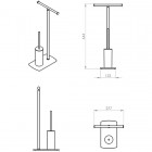 Gedy stojak na papier + szczotka WC czarny 7332/CZAR