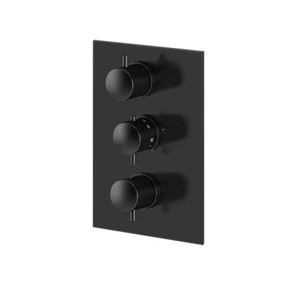 Demm Bateria termostatyczna podtynkowa 3 wyjścia czarny mat 6730YCZ