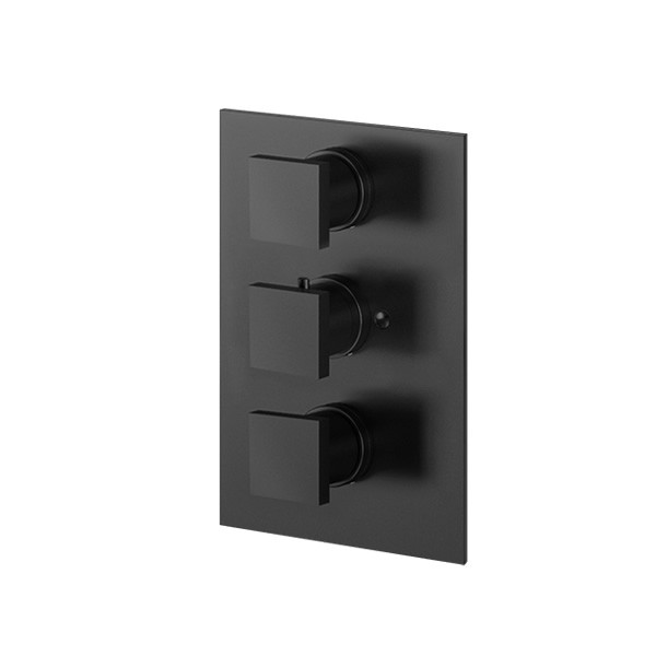 Demm Bateria termostatyczna podtynkowa 3 wyjścia czarny mat 6730JCZ