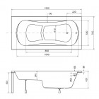 Besco Aria Rehab wanna prostokątna z siedziskiem 120x70 cm biała