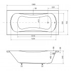 Besco Aria ProSafe wanna prostokątna płytka 140x70 cm biała