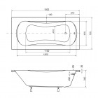 Besco Aria ProSafe wanna prostokątna płytka 150x70 cm biała