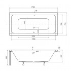 Besco Quadro wanna prostokątna 170x75 cm biała