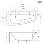 Besco Luna wanna asymetryczna 150x80 cm biała