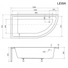Besco Praktika wanna asymetryczna 140x70 cm biała