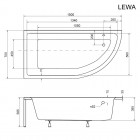 Besco Praktika wanna asymetryczna 150x70 cm biała