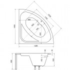 Besco Luksja wanna narożna 148x148 cm biała